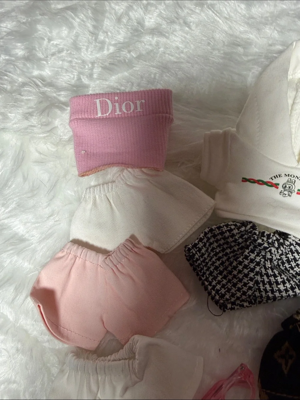 Labubu Assorted Accessories Lot in Pink, Purple, White, Blue, Tan